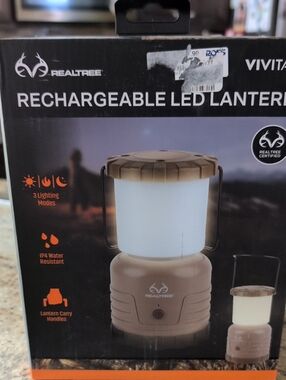 Realtree Rechargeable LED Lantern - Tan/White
